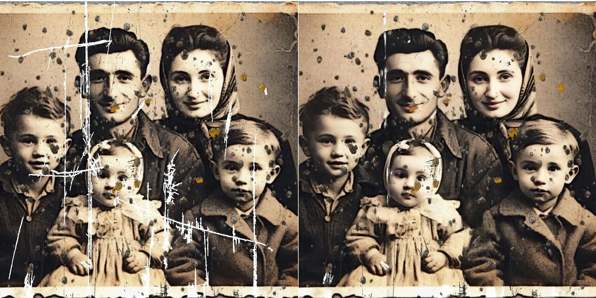 Пример реставрации старой фотографии с помощью сервиса Nero AI Restore photos