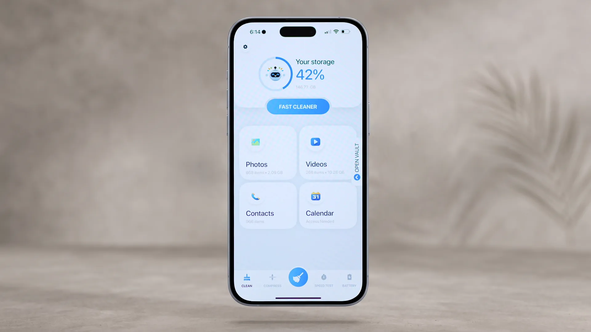Die iPhone-Aufräumoberfläche von Boost Cleaner