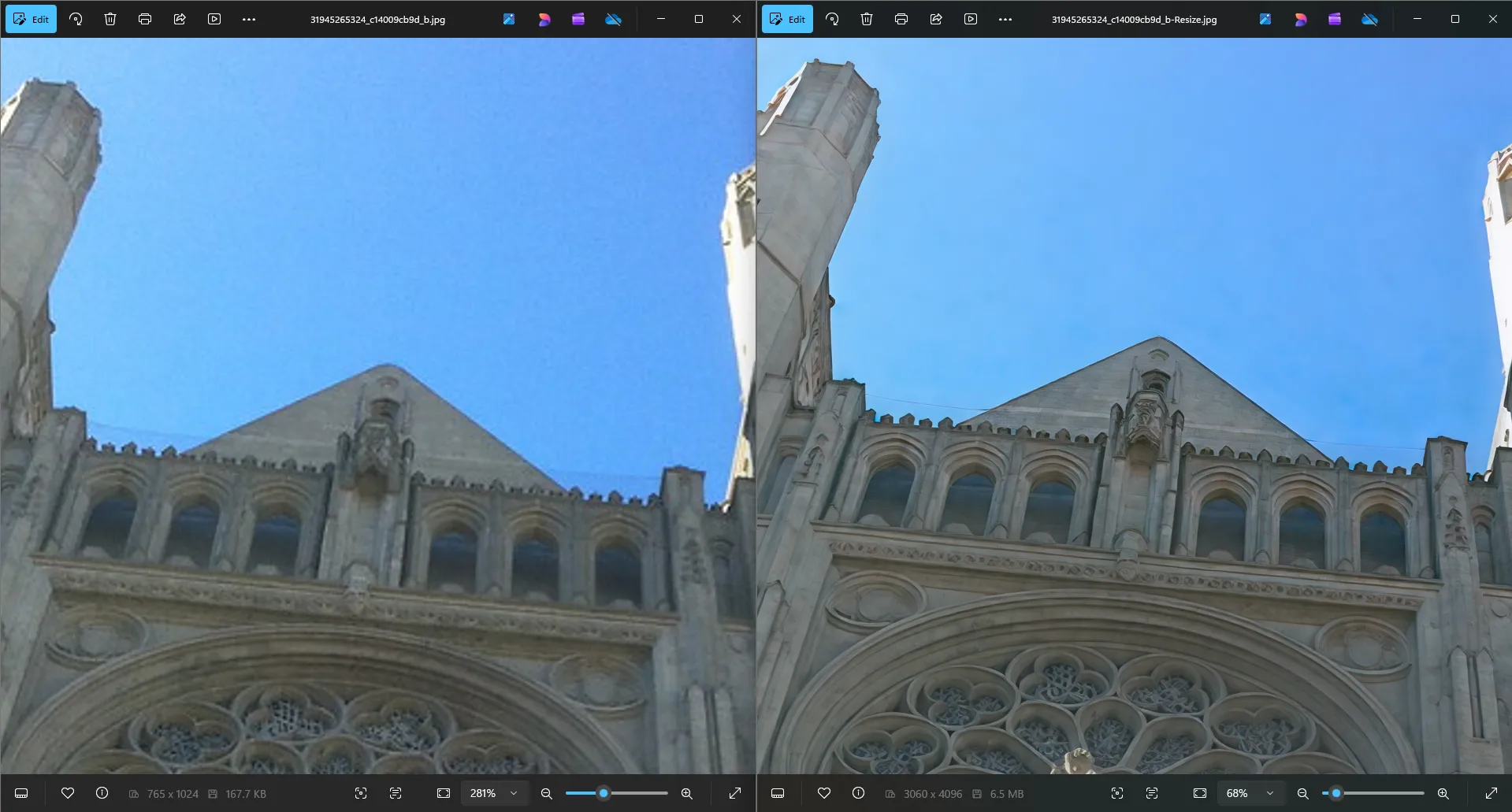 Processing a photo in ON1 Resize AI