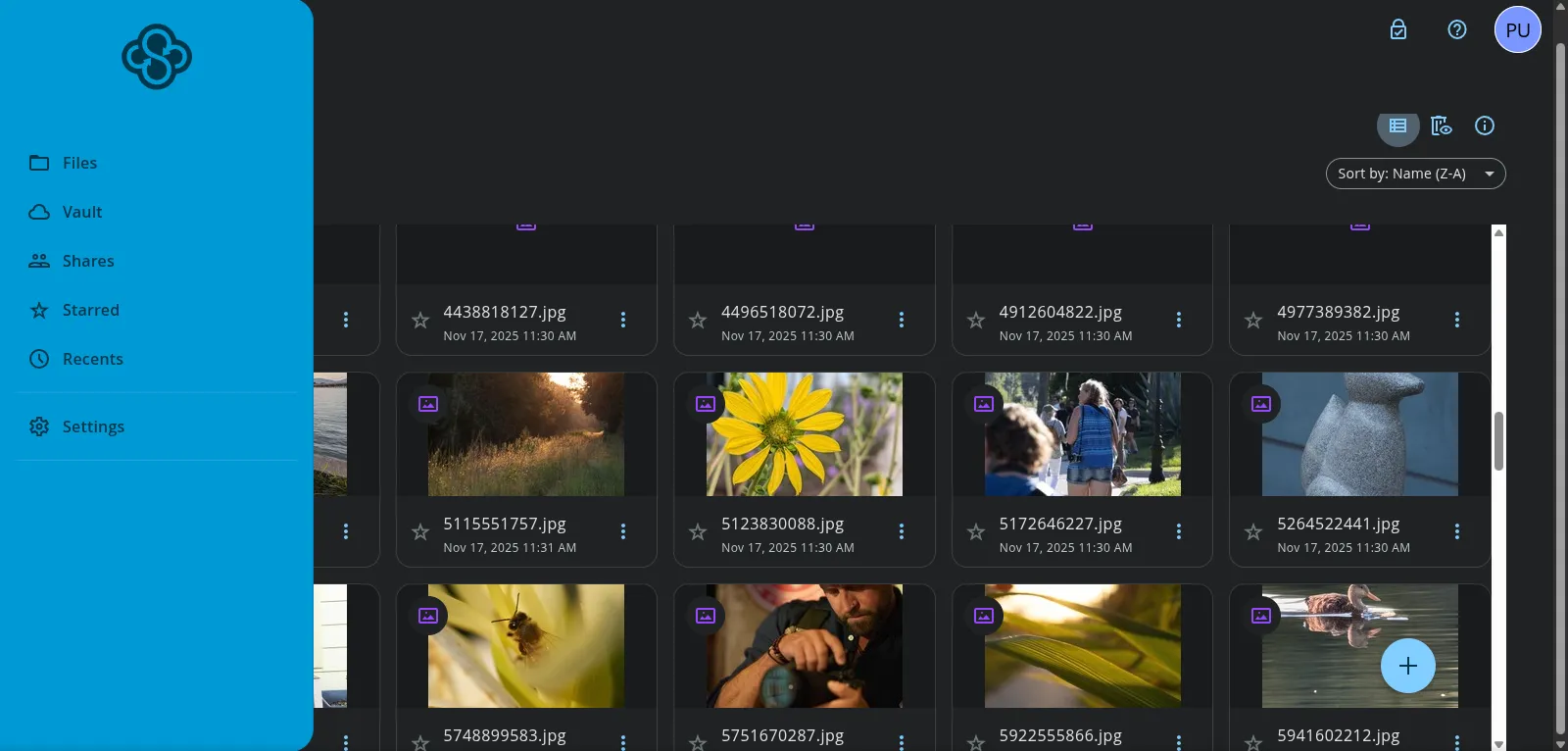 Web interface Sync.com