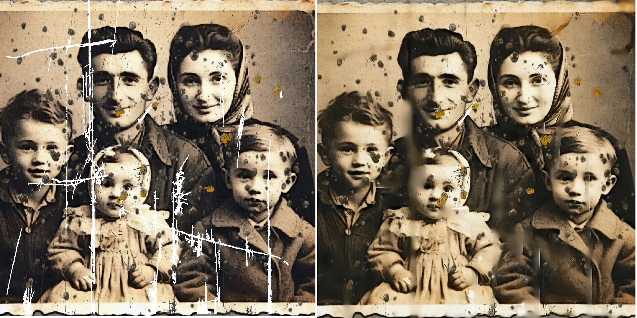 Пример реставрации старой оцифрованной фотографии в программе ФотоВинтаж