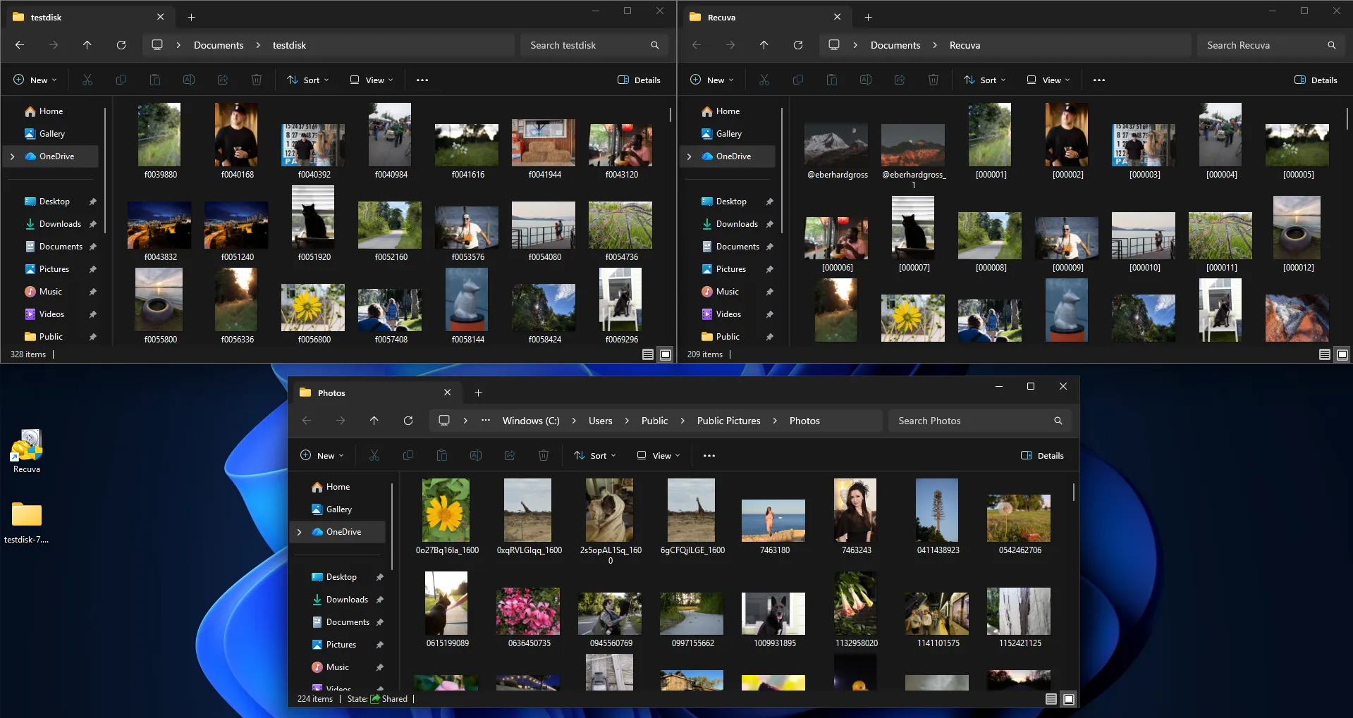 Comparison of photo recovery software performance