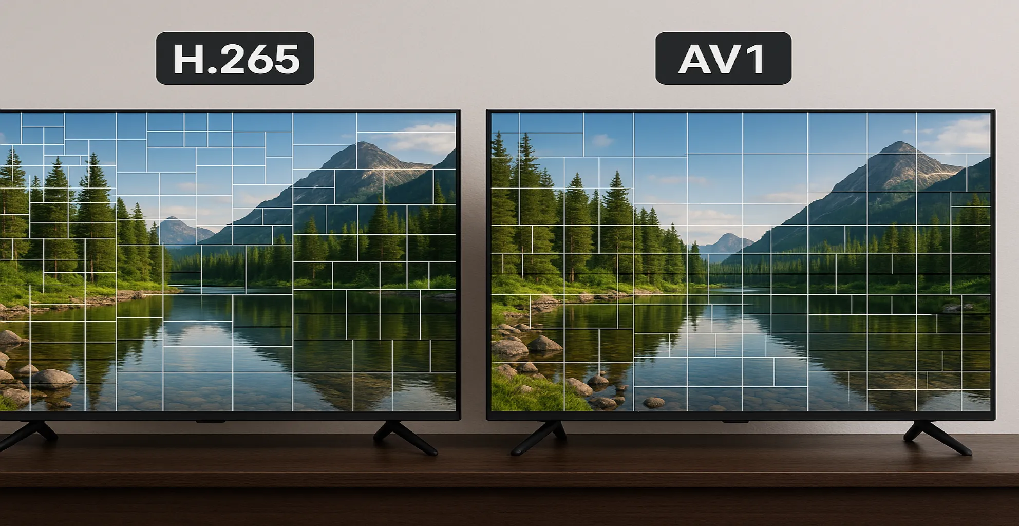 Difference between H.265 and AV1 frame splitting