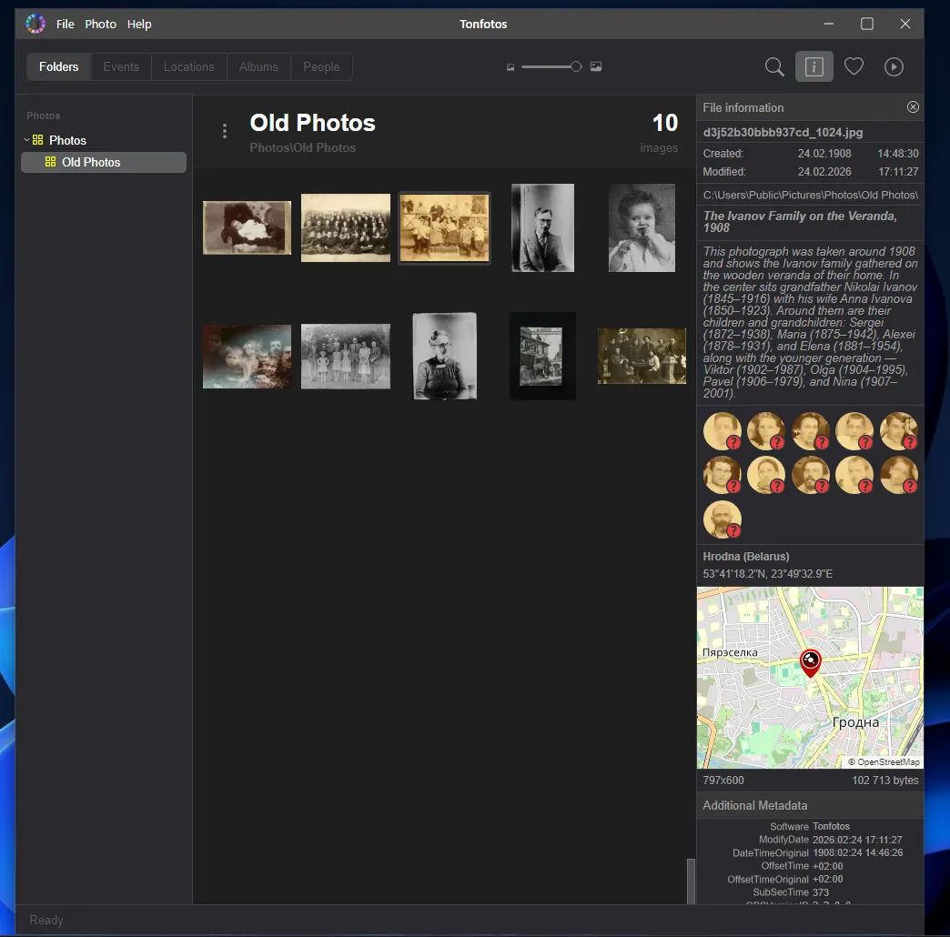 Ein Beispiel für die Arbeit mit alten Fotos in Tonfotos