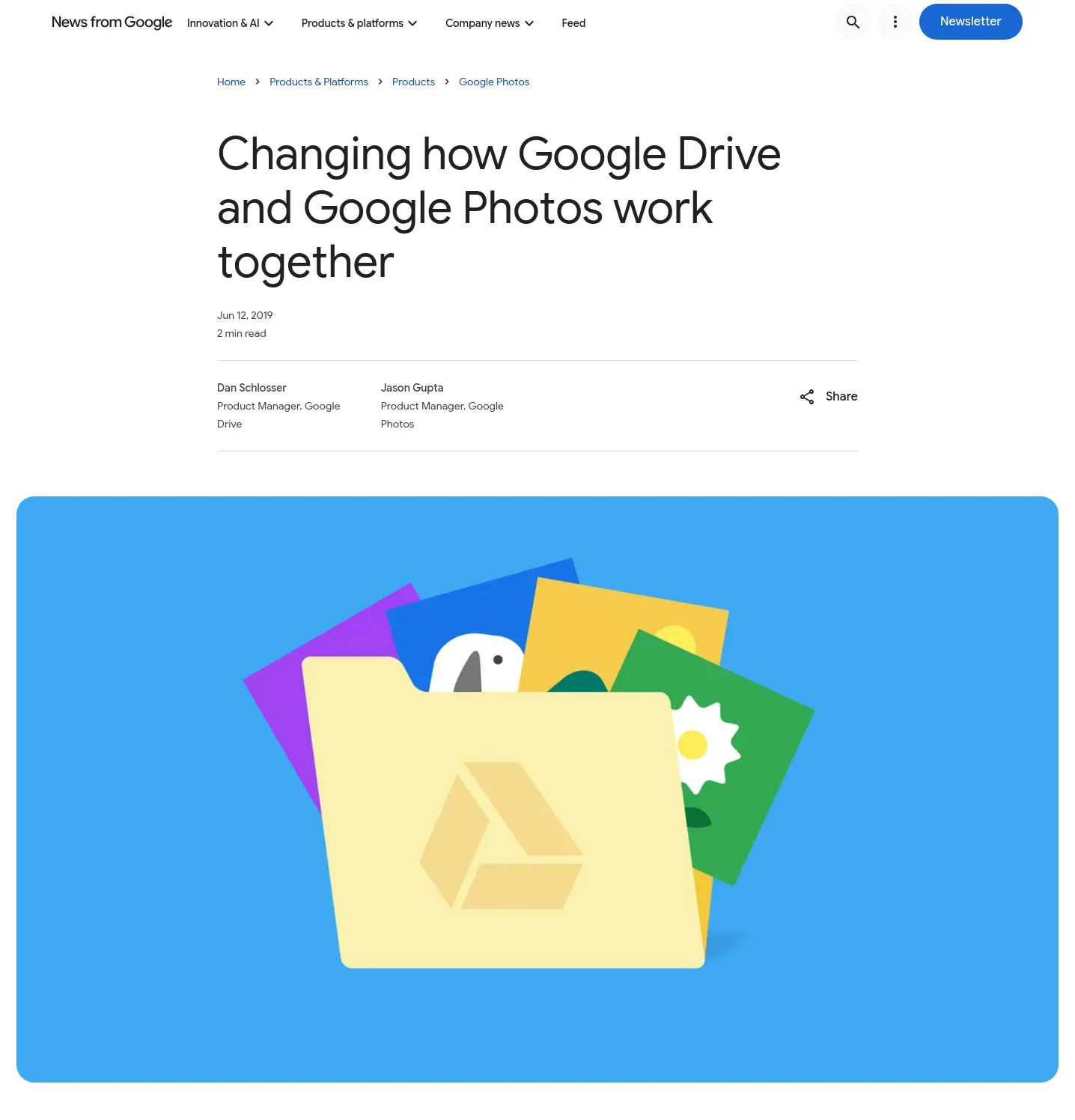 News about the change to Google Drive and Google Photos synchronization rules