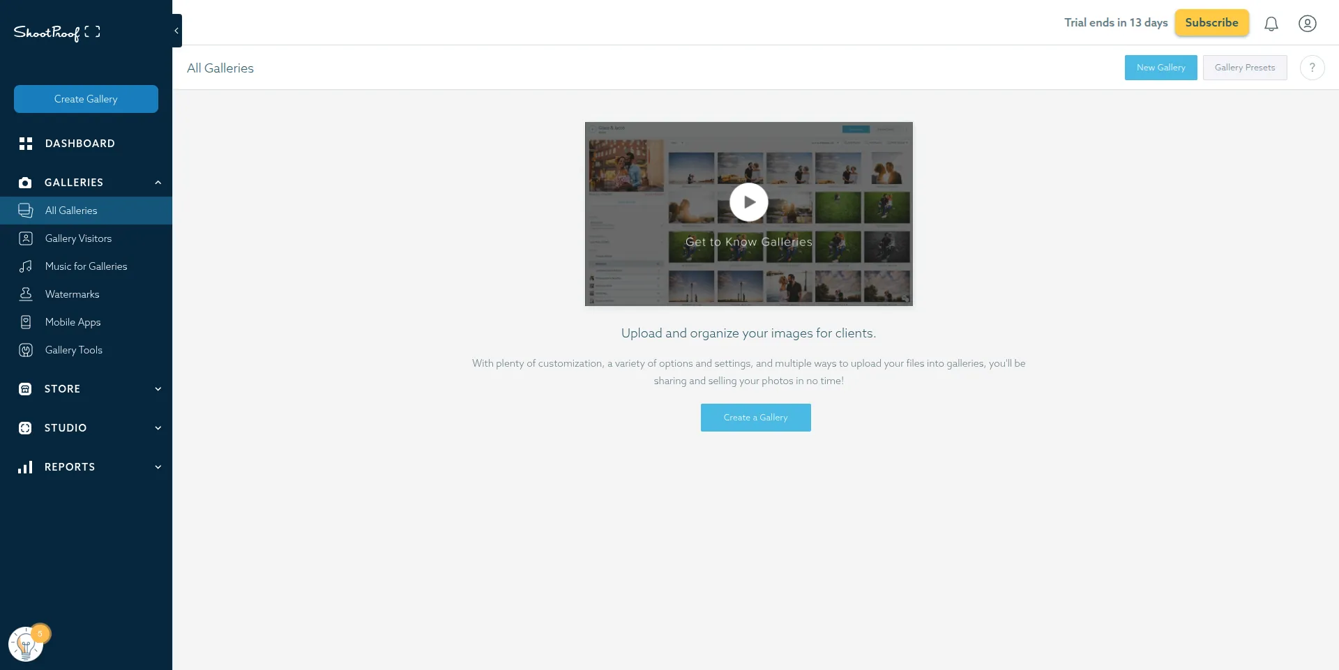 ShootProof Control Panel