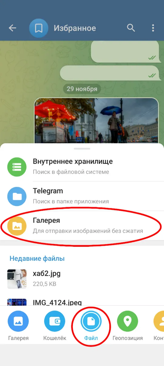 Сохранение фотографий в Избранное Telegram без сжатия и потери метаданных