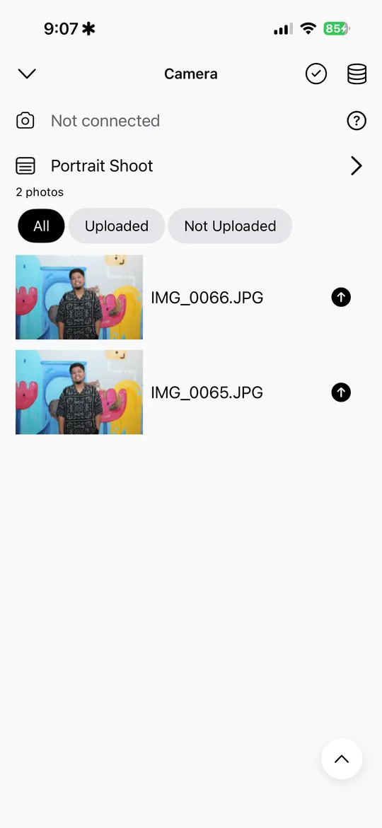 Photo upload in the mobile app